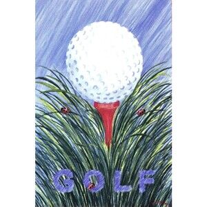 Vintage NCE Impressions Golf Flag 25" x 38" Sealed New Kate McLean Artist 1999